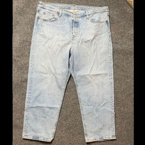 Levi's Jeans 501 18W High Rise Button Fly Tapered Womens Blue Denim Ankle Jeans